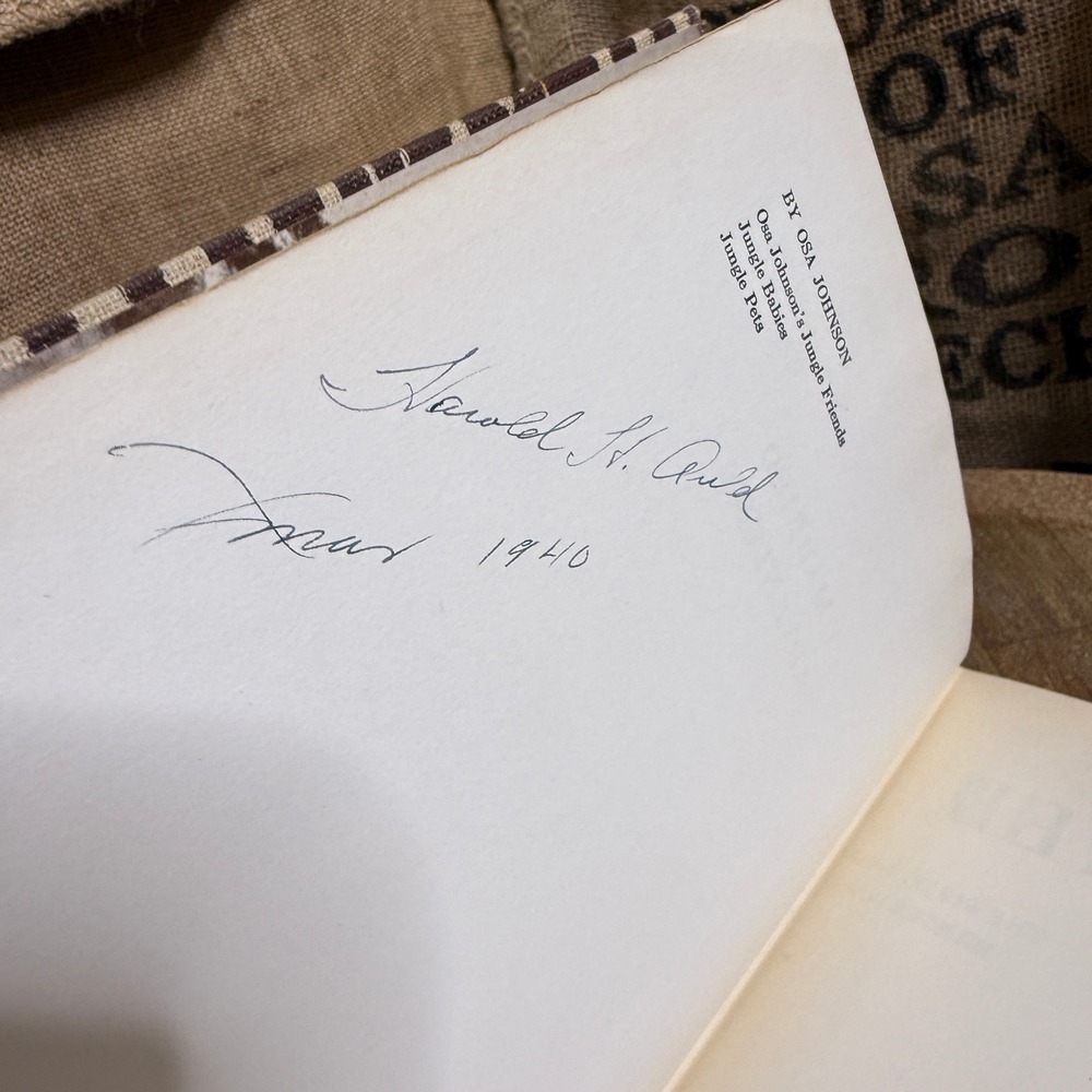 I Married Adventure Osa Johnson 1940 Zebra Striped Cloth Vintage Safari Book - Picture 2 of 7